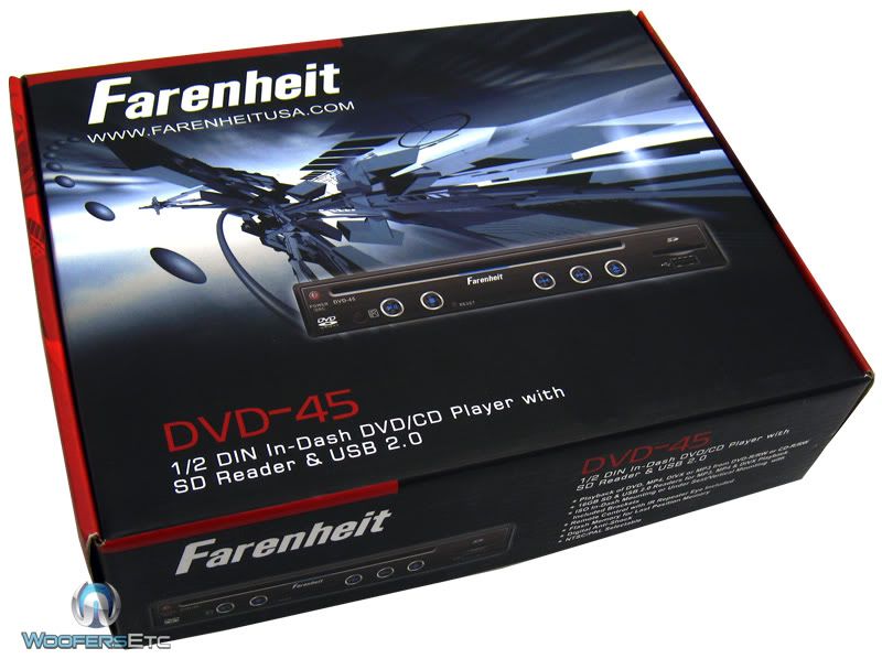 DVD-45 FARENHEIT 1/2 DIN SLIM THIN IN DASH CAR DVD CD MP3 USB SD PLAYER NEW