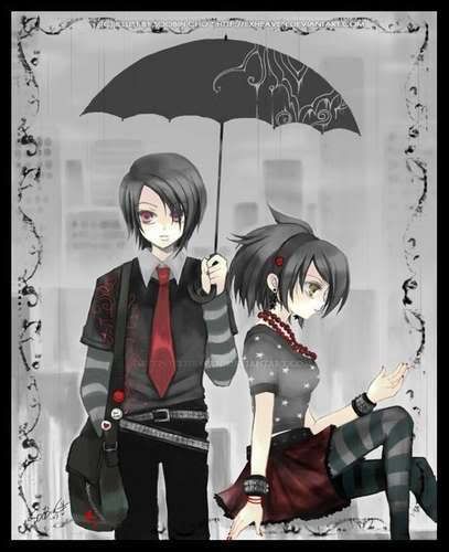 emo cartoon love