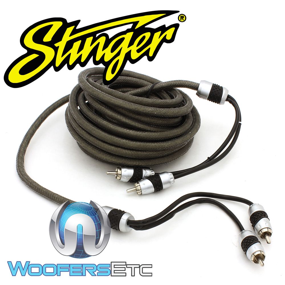 STINGER SHI2320 20 FOOT 2 CHANNEL HPM3 RCA CAR AUDIO AMPLIFIER CABLES WIRE NEW