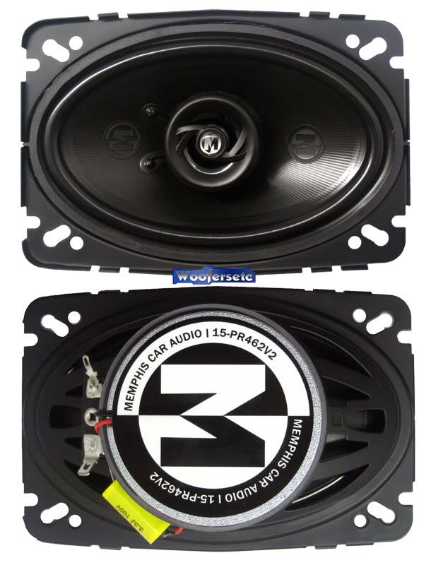 15 PR462V2   Memphis 4 x 6 2 Way Power Reference Coaxial Speakers w 