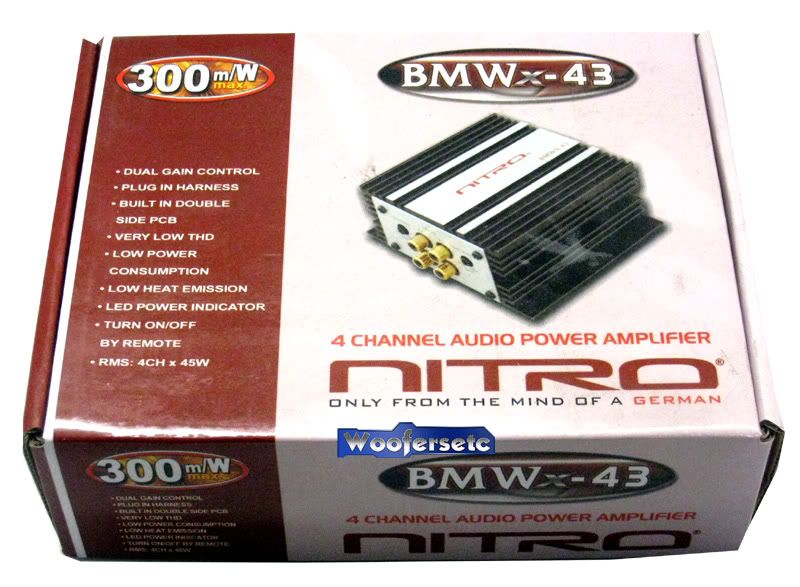 MOTORCYCLE AMP NITRO SMALL MINI 4 CH 300W AMPLIFIER NEW  