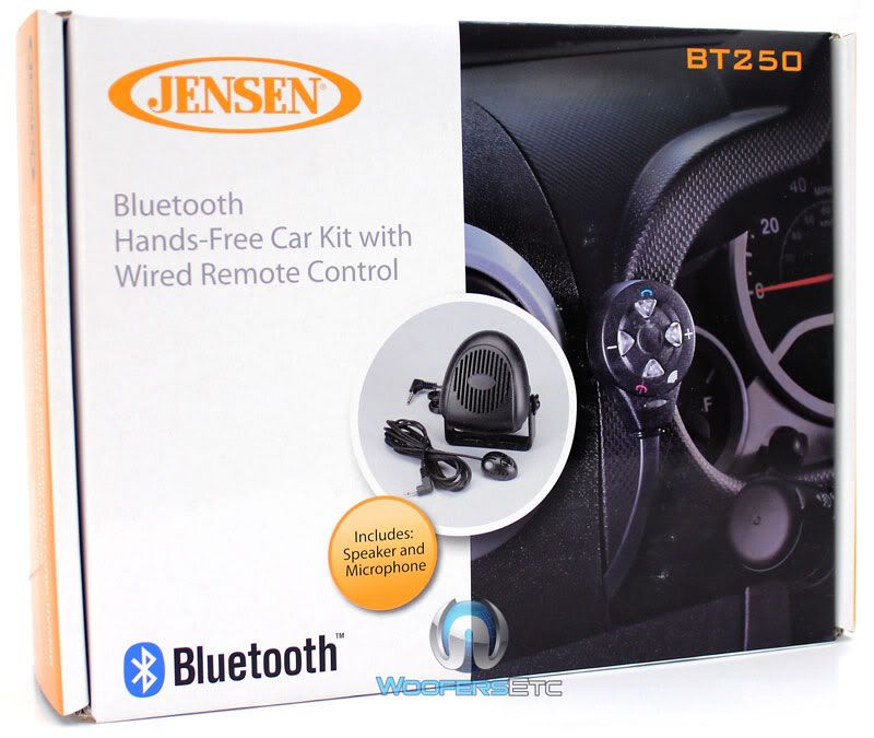 BT250 Jensen Universal Handsfree Bluetooth Car Kit with Wired Remote Control