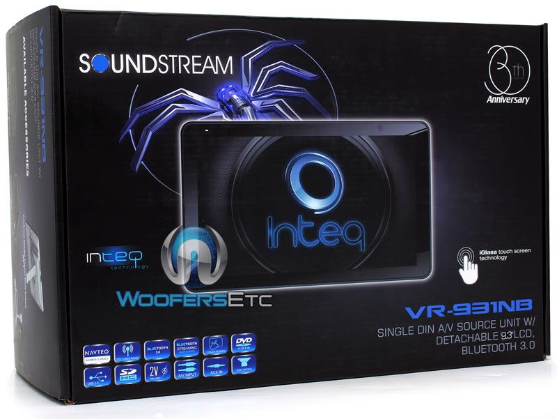 VR 931NB   Soundstream Single DIN A/V Source Unit with Detachable 9.3 