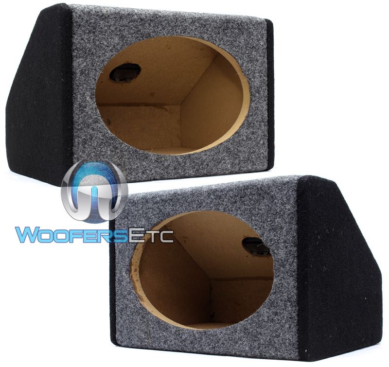 2 6" x 9" MDF Wood Bass Panda Enclosure Speaker Angle Car Truck Box Pair New