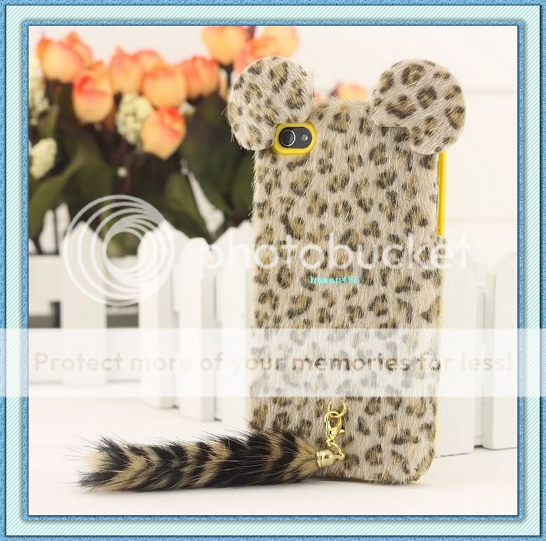 Deluxe Leopard with Long Tail Hard Case Cover For Apple iPhone 4 4G 4S 