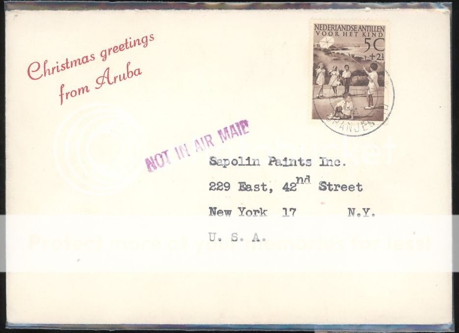 neth antilles 1951 not in airmail aux mark chr